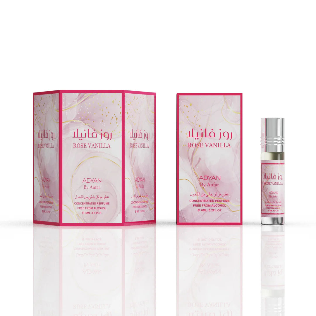 Anfar Rose Vanilla Attar ( 1 Box 6 Pieces )