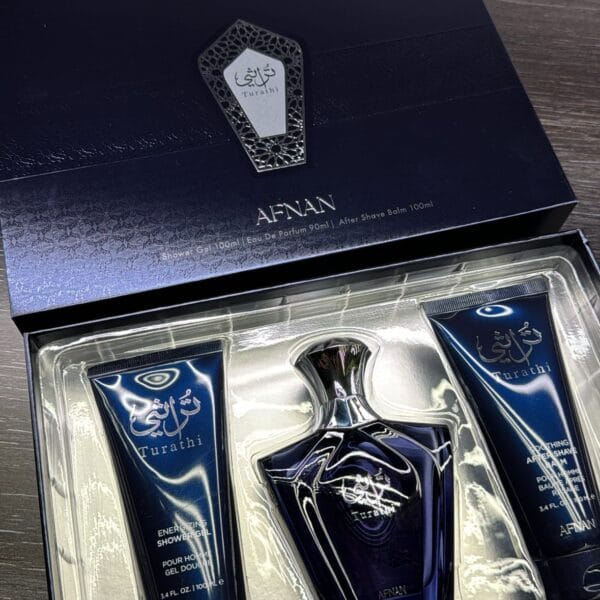 Afnan Turathi Blue Shower Gel 100ml / Perfume Edp 100ml / After Shave Balm 100ml - Image 2